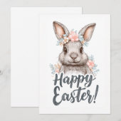 Ein charmanter bemalter Osterhase Feiertagskarte (Vorne/Hinten)