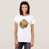 Ein Cheesburger mit Pizzarockner T-Shirt (Vorne ganz)