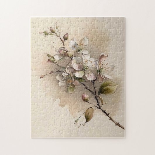 Ein Cherry Blossom Zweigstelle Wasserfarbe Puzzle (Vertikal)