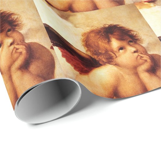 Ein Cherub, Detail der Sixtinischen Madonna - Raph Geschenkpapier (Rolleneckpunkt)