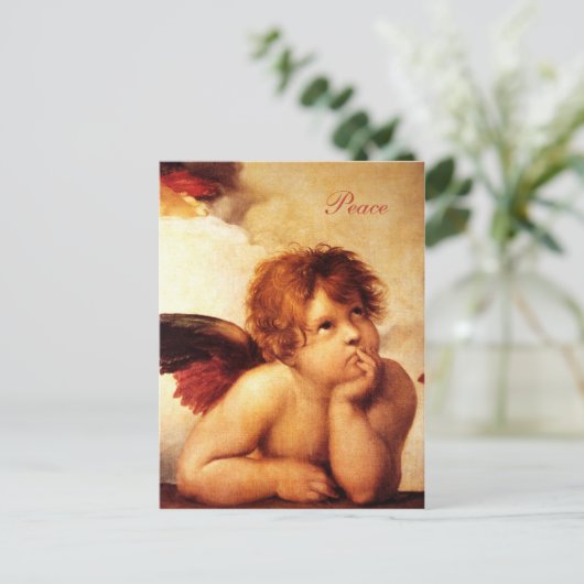 Ein Cherub, Detail der Sixtinischen Madonna - Raph Postkarte (Stehend Vorderseite)