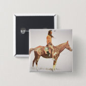 Ein Cheyenne Brave, 1901 (Farbelitho) Button (Vorne & Hinten)