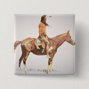Ein Cheyenne Brave, 1901 (Farbelitho) Button