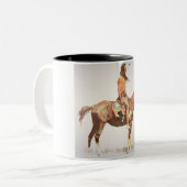 Ein Cheyenne Brave, 1901 (Farbelitho) Zweifarbige Tasse (Vorderseite Links)