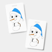 ein Chibi-Schneemann Ausweis (Vorder- & Rückseite)
