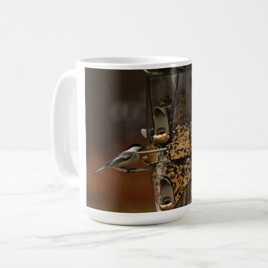 Ein Chickadee u. ein Kleiber Kaffeetasse (Vorderseite Links)