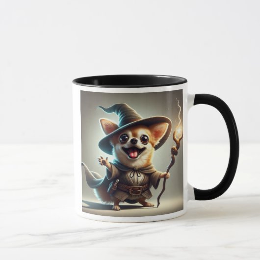 Ein Chihuahua-Hund als Zauberer. Tasse (Rechts)