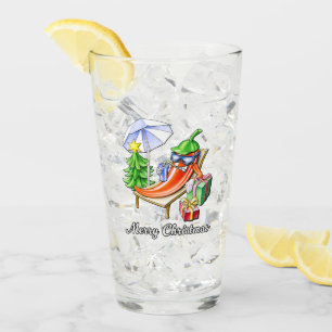 Ein Chili frohe Weihnachten unter Sonnenschirm und Glas