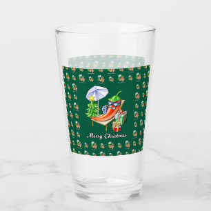 Ein Chili frohe Weihnachten unter Sonnenschirm und Glas