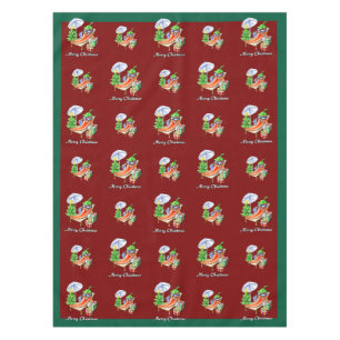Ein Chili frohe Weihnachten unter Sonnenschirm und Tischdecke