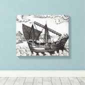 Ein chinesischer Junk Leinwanddruck (Insitu (Holzboden))