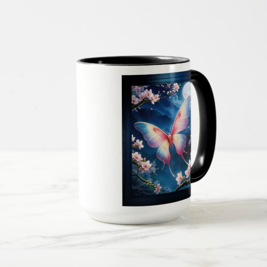 Ein chinesischer Mondmond, der mitten in Kirschblü Tasse (VorderseiteRechts)