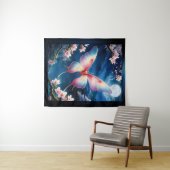 Ein chinesischer Mondmond, der mitten in Kirschblü Wandteppich (Beispiel (Horizontal))