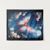 Ein chinesischer Mondmond, der mitten in Kirschblü Wandteppich (Vorderseite (Horizontal))