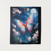 Ein chinesischer Mondmond, der mitten in Kirschblü Wandteppich (Vorderseite)