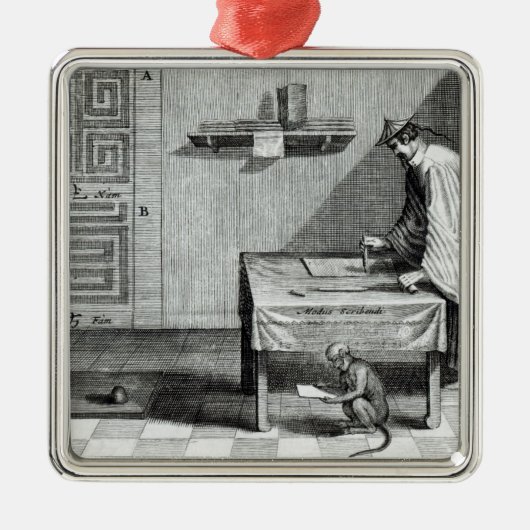 Ein chinesischer Schreiber Silbernes Ornament (Vorne)