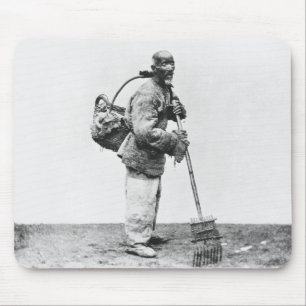 Ein chinesischer Tagelöhner, c.1870 (b/w Foto) Mousepad
