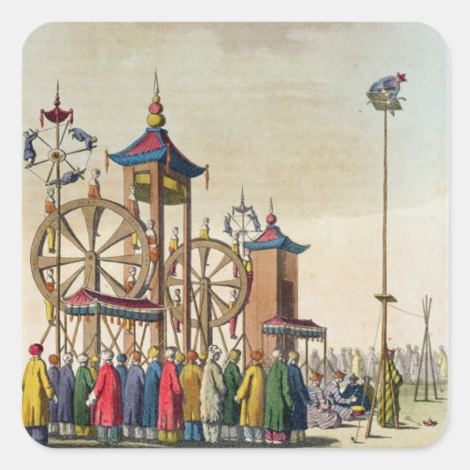 Ein chinesischer Zirkus, Illustration von 'Le Cost Quadratischer Aufkleber (Vorderseite)