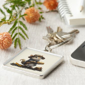 Ein Chipmunk vom alten Block Schlüsselanhänger (Seite)