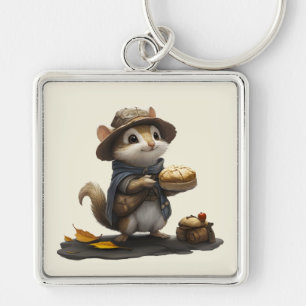 Ein Chipmunk vom alten Block Schlüsselanhänger