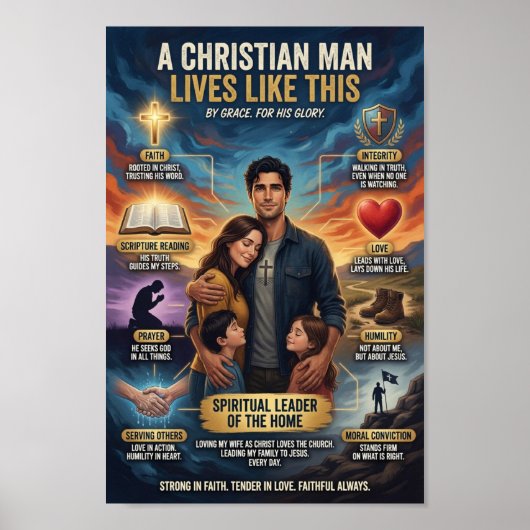 Ein christlicher Mann lebt so Poster (Vorne)
