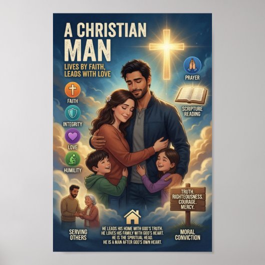Ein christlicher Mann Poster (Vorne)