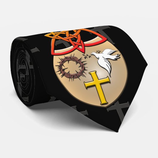 Ein Christliches Wappen mit gedämpftem Cross-Backg Krawatte (Gerollt)