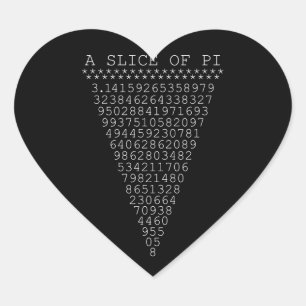 Ein cleverer Pi-Slice Herz-Aufkleber