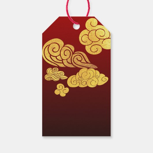 Ein Clouds Ox-Papier-schneiden chinesischen Neujah Geschenkanhänger (Rückseite)