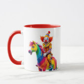 Ein Clown auf seinem Pferd. Tasse (Links)