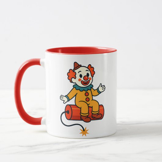 Ein Clown, bereit zum Springen Tasse (Links)
