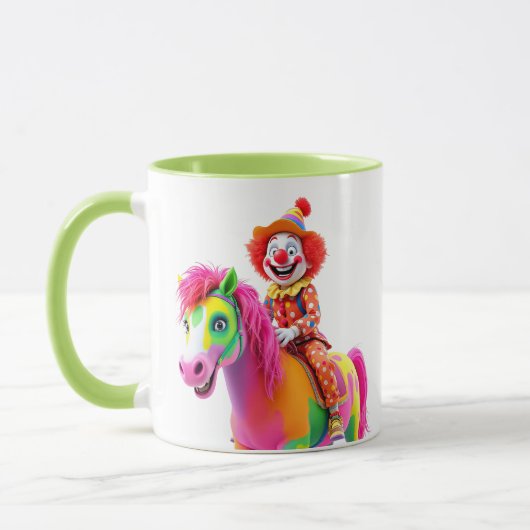 Ein Clown in Erbsenanzug und eine passende Hose. Tasse (Links)