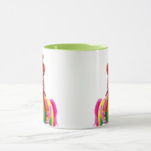 Ein Clown in Erbsenanzug und eine passende Hose. Tasse (Zentrum)