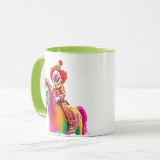 Ein Clown in Erbsenanzug und eine passende Hose. Tasse (Vorderseite Links)