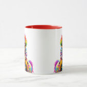 Ein Clown und sein buntes Pferd. Tasse (Zentrum)