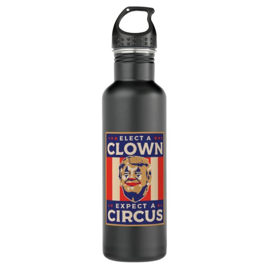 Ein Clown wählen Erwarten eines Zirkus Edelstahlflasche (Vorderseite)