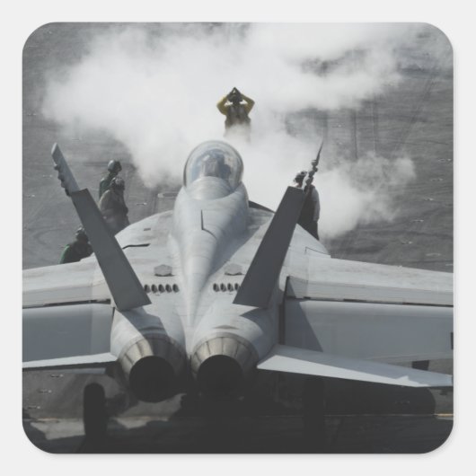 Ein Cockpit signalisiert eine F/A-18F Quadratischer Aufkleber (Vorderseite)