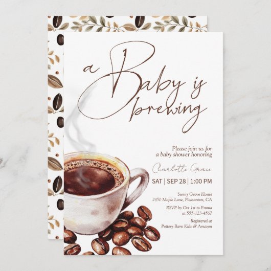 Ein Coffee Baby ist das Brennen von Baby Dusche Ei Dankeskarte (Vorne/Hinten)