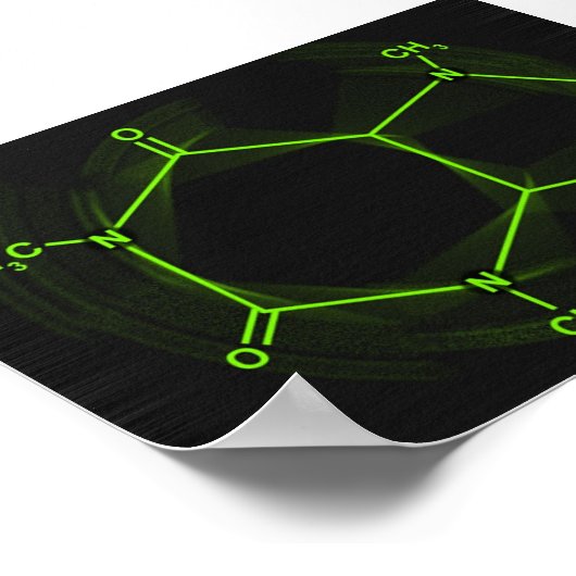 Ein Coffein-Molekül Poster (Ecke)