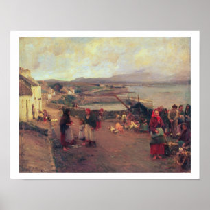 Ein Connemara-Dorf - Der Weg zum Hafen, 1898 Poster