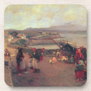 Ein Connemara Dorf - die Weise zum Hafen, 1898 Getränkeuntersetzer