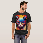 Ein Coole Katze illustriertes T-Shirt (Vorne ganz)