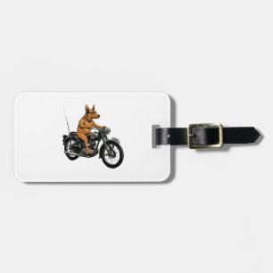 Ein cooler Hund auf einem Motorrad Gepäckanhänger