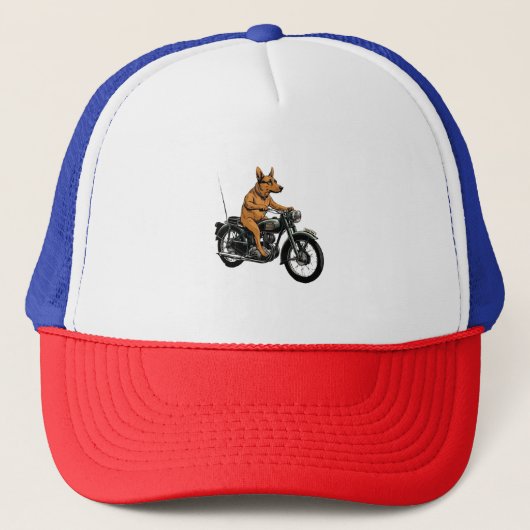 Ein cooler Hund auf einem Motorrad Truckerkappe (Vorderseite)