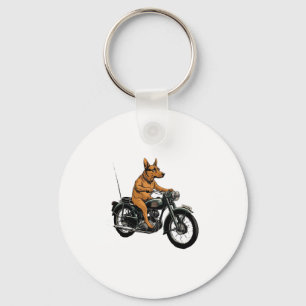 Ein Cooler Hund fährt ein Motorrad Schlüsselanhänger