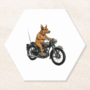 Ein Cooler Hund fährt ein Motorrad Untersetzer