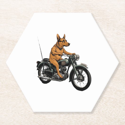 Ein Cooler Hund fährt ein Motorrad Untersetzer (Vorderseite)