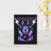 Ein Cooler Lama-Bowling mit Blitzschlag Karte (Gelbe Blume)