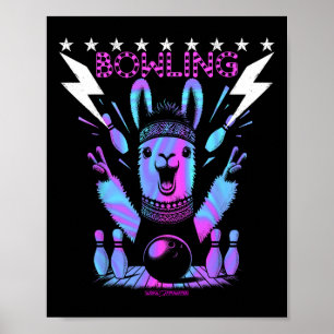 Ein Cooler Lama-Bowling mit Blitzschlag Poster