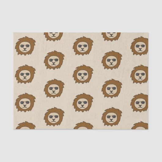 Ein Cooler Löwe mit Sonnenbrille Seidenpapier (Vorderseite)